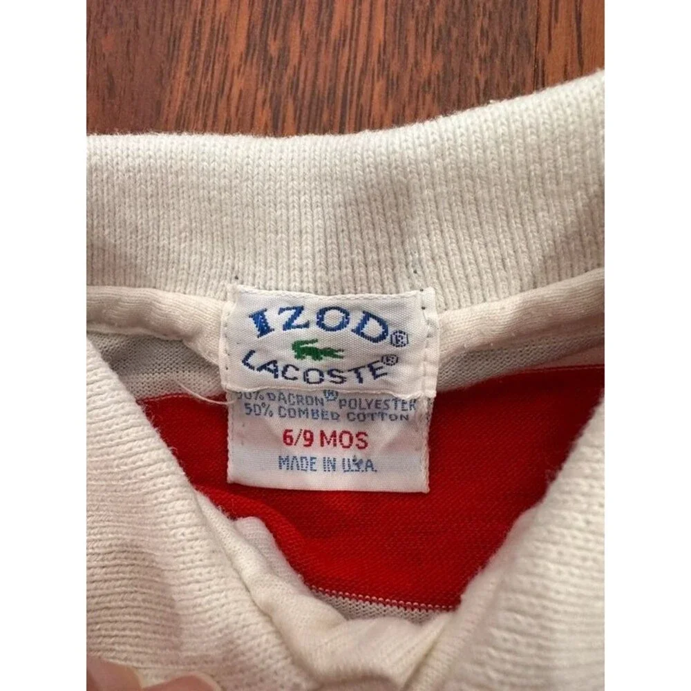 vintage Izod Lacoste striped polo baby bodysuit Made in USA